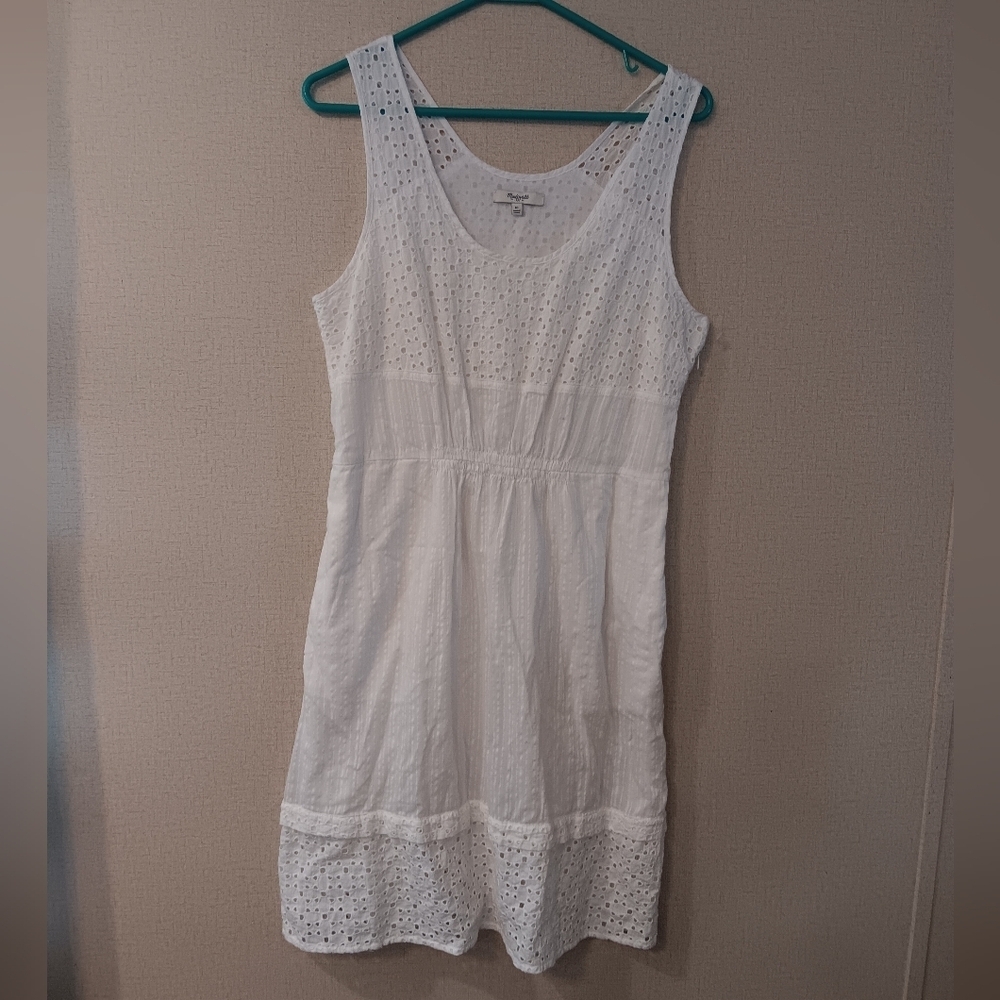 Madewell White Eyelet Midi Dress Sz 10